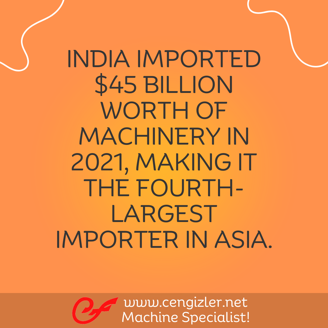 5 India imported $45 billion worth of machinery in 2021, making it the fourth-largest importer in Asia